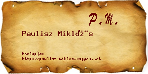 Paulisz Miklós névjegykártya